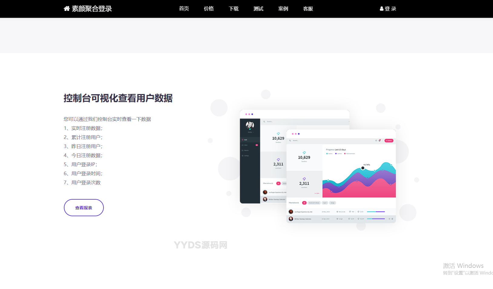 彩虹聚合登录系统 首页简约模板源码插图2